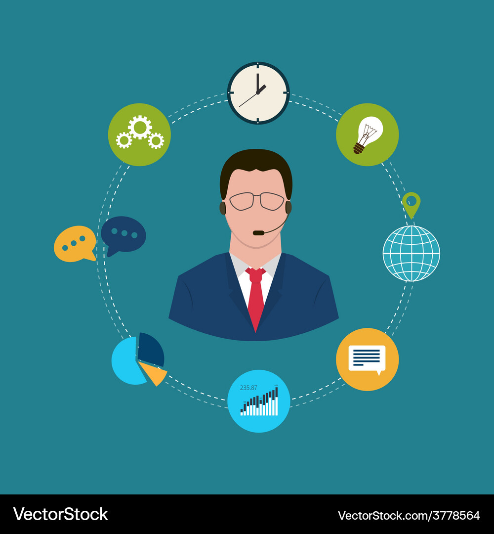 Technical support flat Royalty Free Vector Image