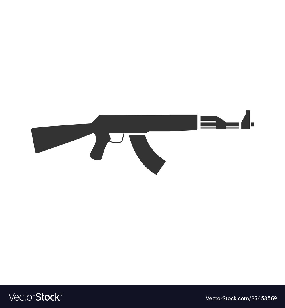 Assault Rifle Icon Flat Royalty Free Vector Image 6879