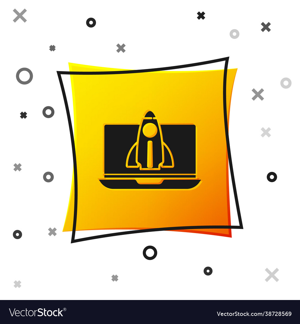 Black business startup project concept icon vector image Black business startup project concept icon