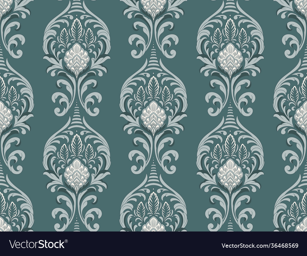 Damask seamless pattern element classical vector image Damask seamless pattern element classical