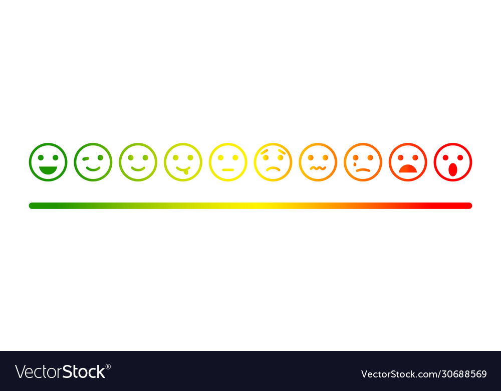 Emotion feedback scale smile emoji or faces