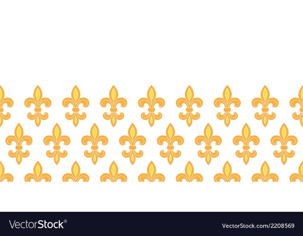 Golden lily horizontal seamless pattern background