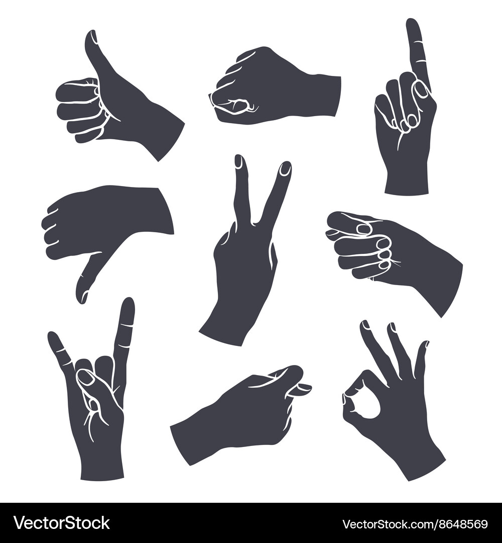 Human gestures Royalty Free Vector Image - VectorStock