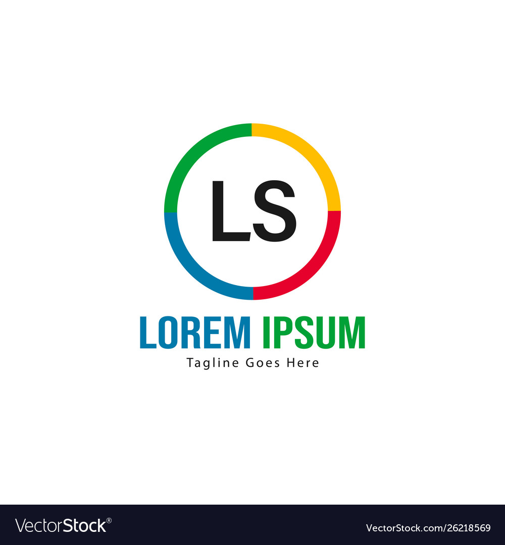 Initial ls logo template with modern frame Vector Image Initial ls logo template with modern frame