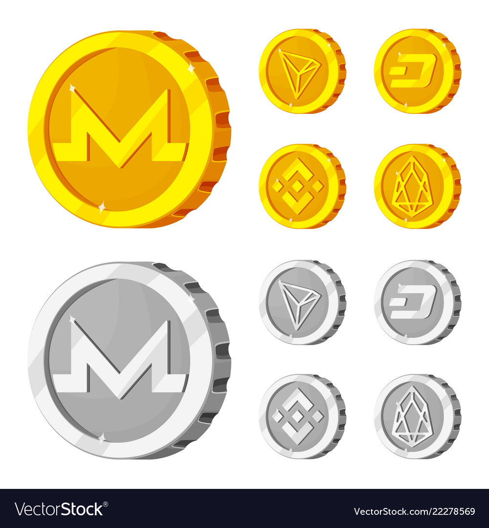 Isolated object of cryptocurrency and coin logo vector image Isolated object of cryptocurrency and coin logo