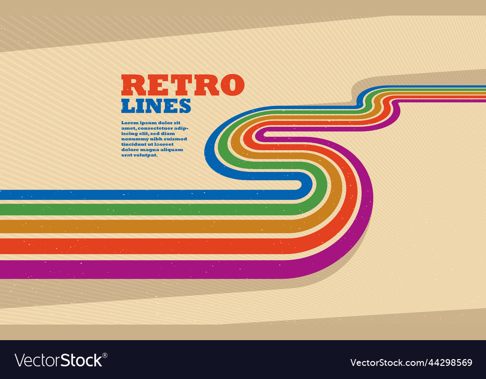 Retro lines abstract background 3d dimensional Vector Image Retro lines abstract background 3d dimensional