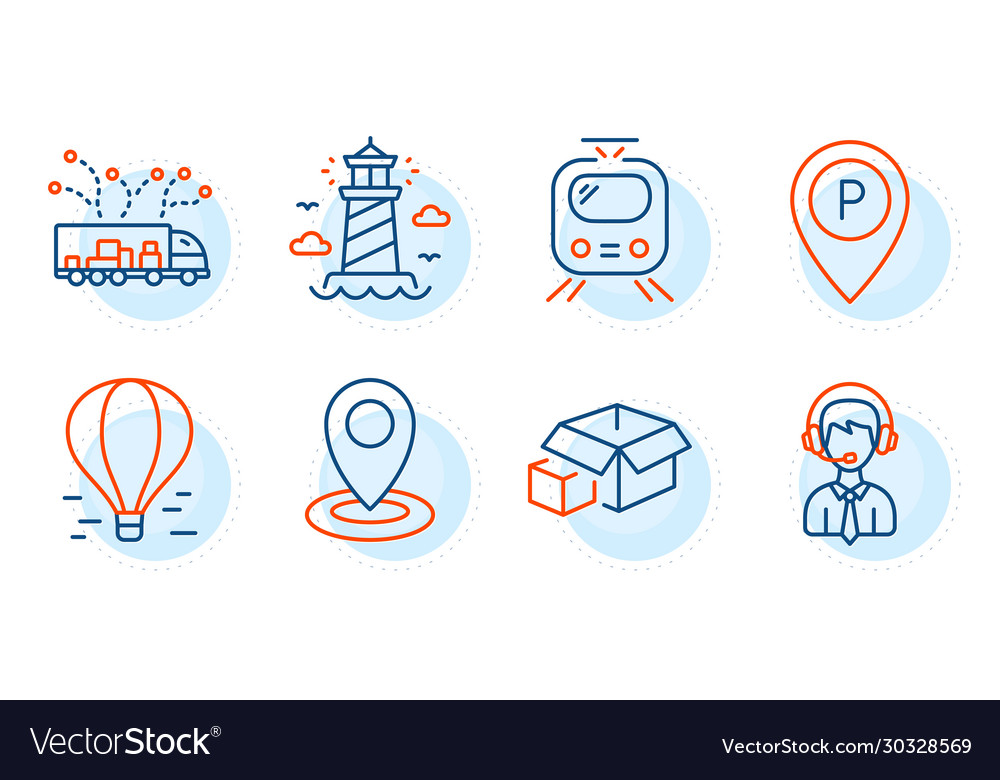 Versand Unterstützung Luftballon und Leuchtturm Icons vector image Versand Unterstützung Luftballon und Leuchtturm Icons