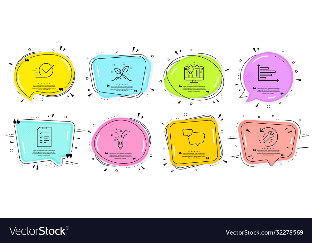 Startup concept speech bubble and checkbox icons vector image Startup concept speech bubble and checkbox icons