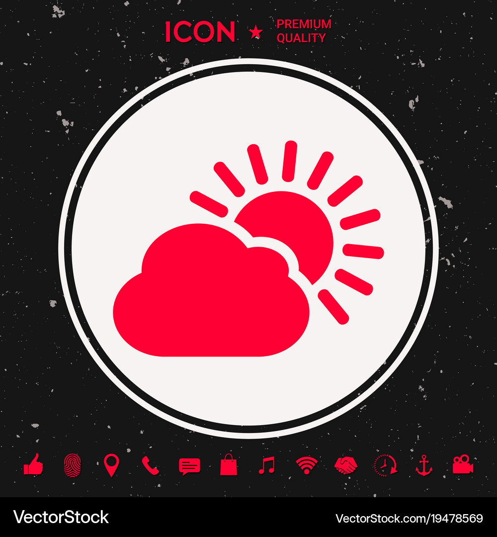 Sun cloud icon Royalty Free Vector Image - VectorStock