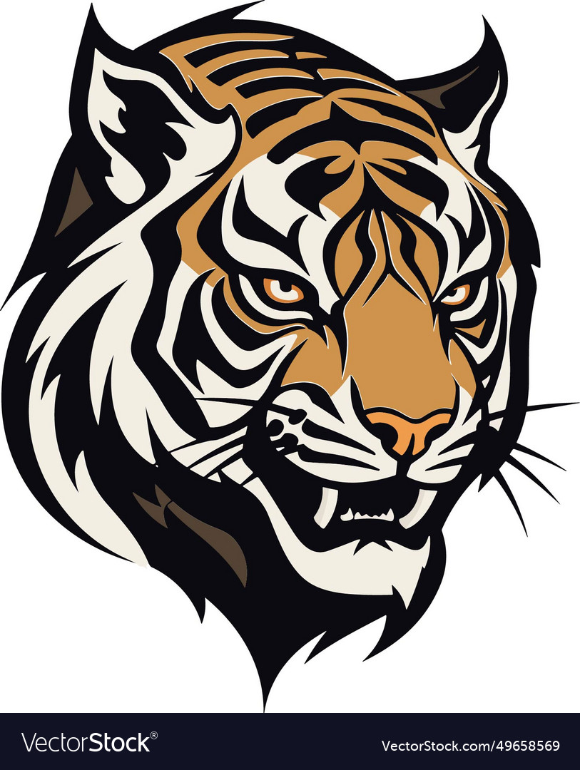 Tiger head Royalty Free Vector Image - VectorStock