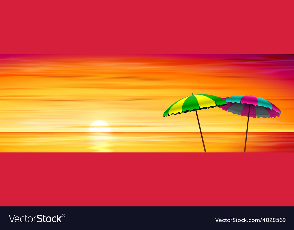 Two Parasols Royalty Free Vector Image Vectorstock