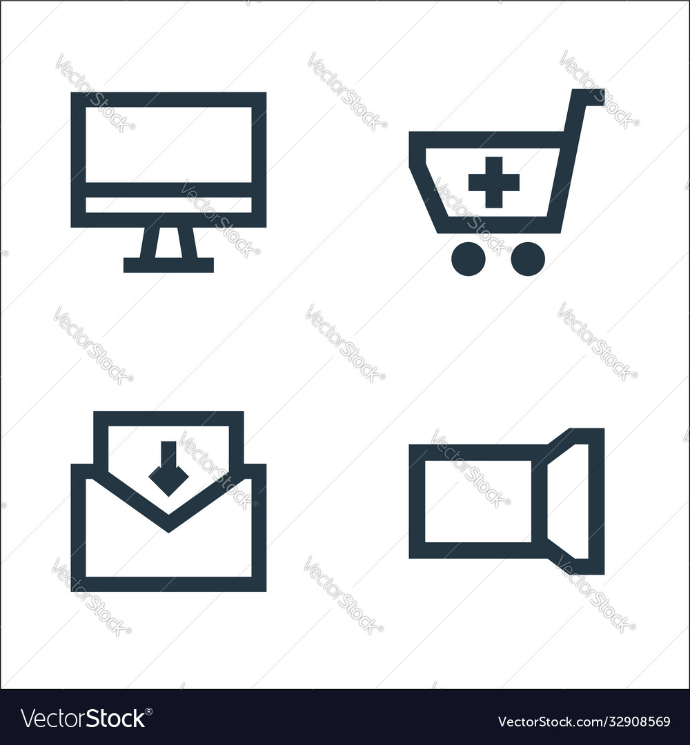 User interface line icons linear set quality vector image User interface line icons linear set quality