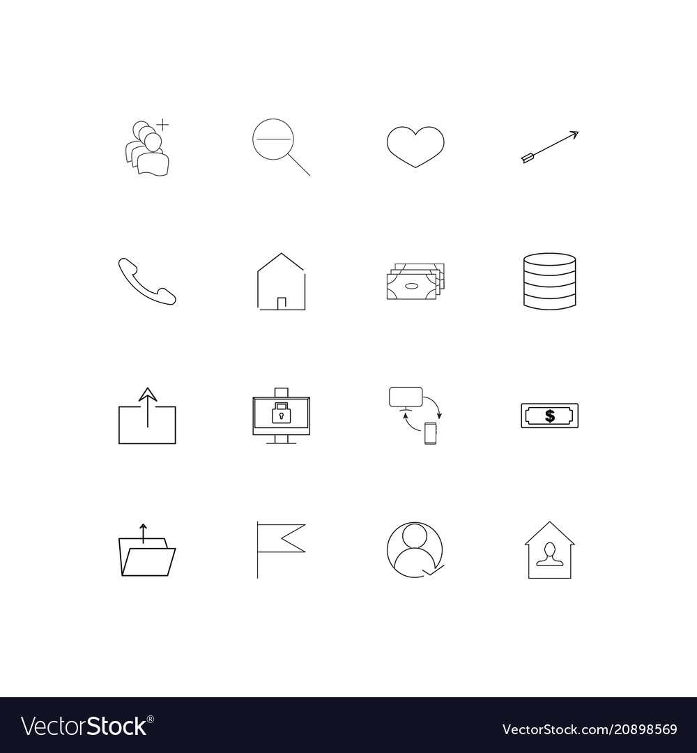 Web linear thin icons set outlined simple