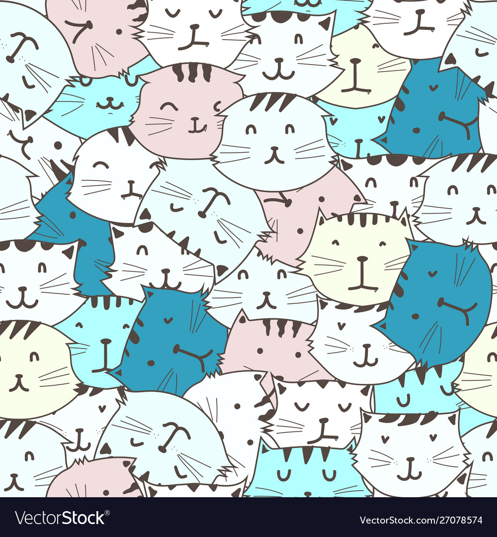 Adorable Cat Pattern Background