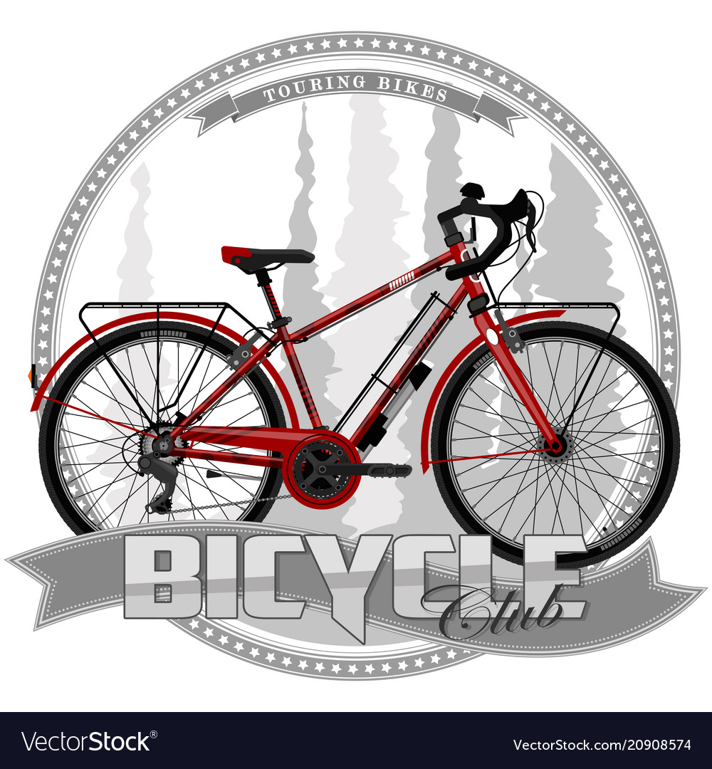 Bicycle of a certain type on symbolic background