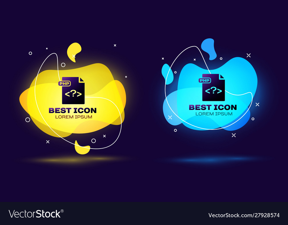 Black php file document download button icon vector image Black php file document download button icon