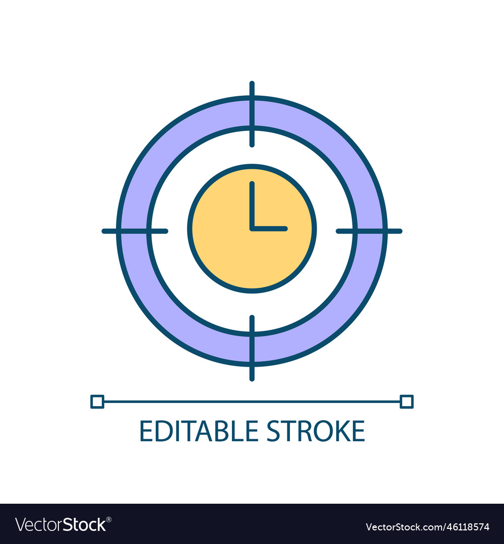 Focus time rgb color icon Royalty Free Vector Image