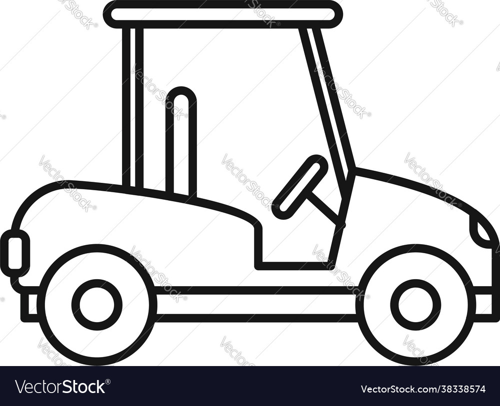 Golf cart course icon outline style Royalty Free Vector