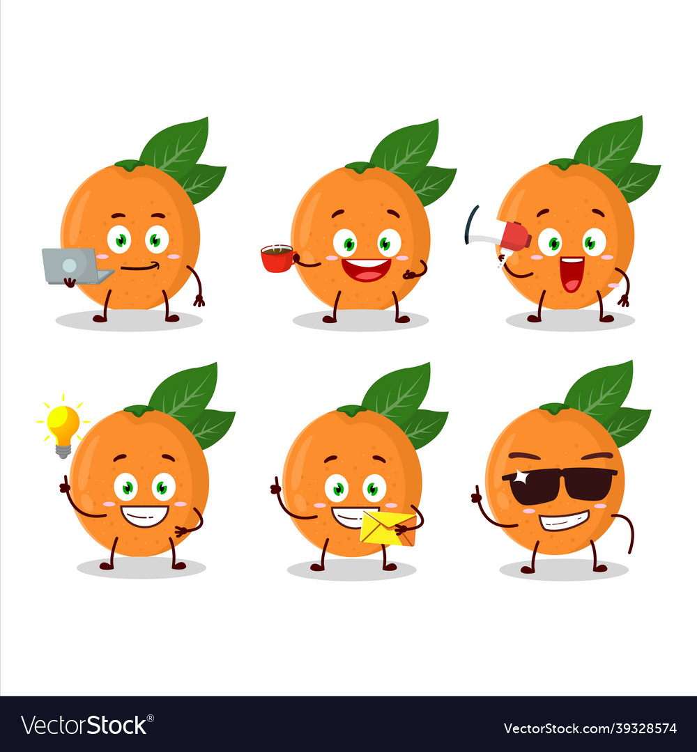 Grapefruit cartoon character with various types Vector Image Grapefruit cartoon character with various types
