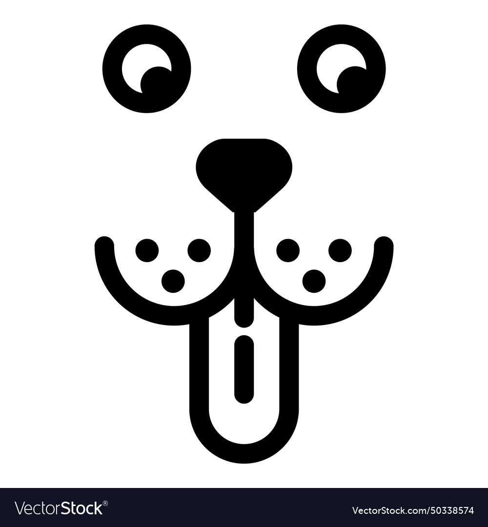 Happy dog face flat icon isolated on white Vector Image