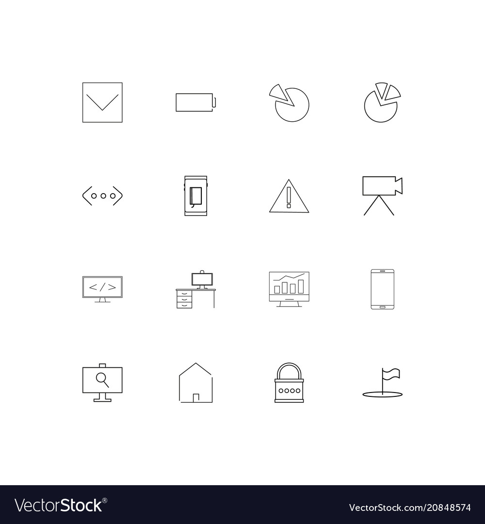 Internet of things linear thin icons set outlined