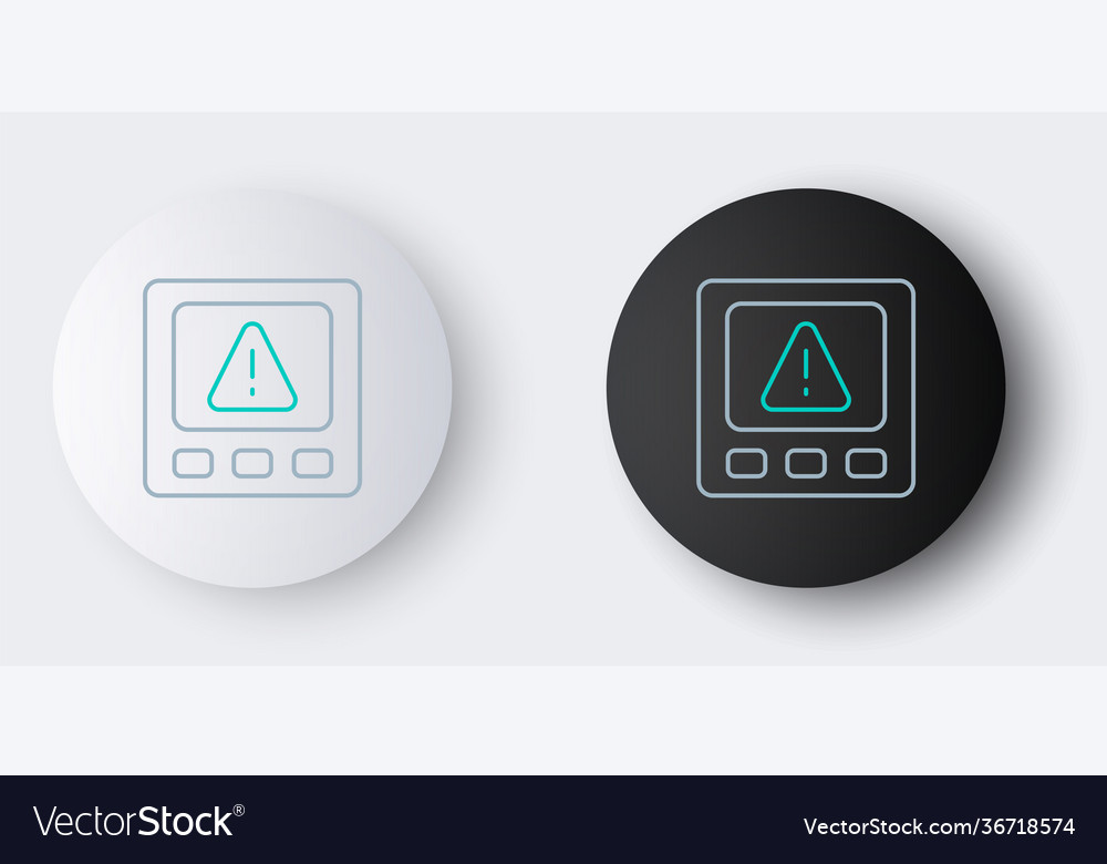 Line gps device error icon isolated on grey vector image Line gps device error icon isolated on grey