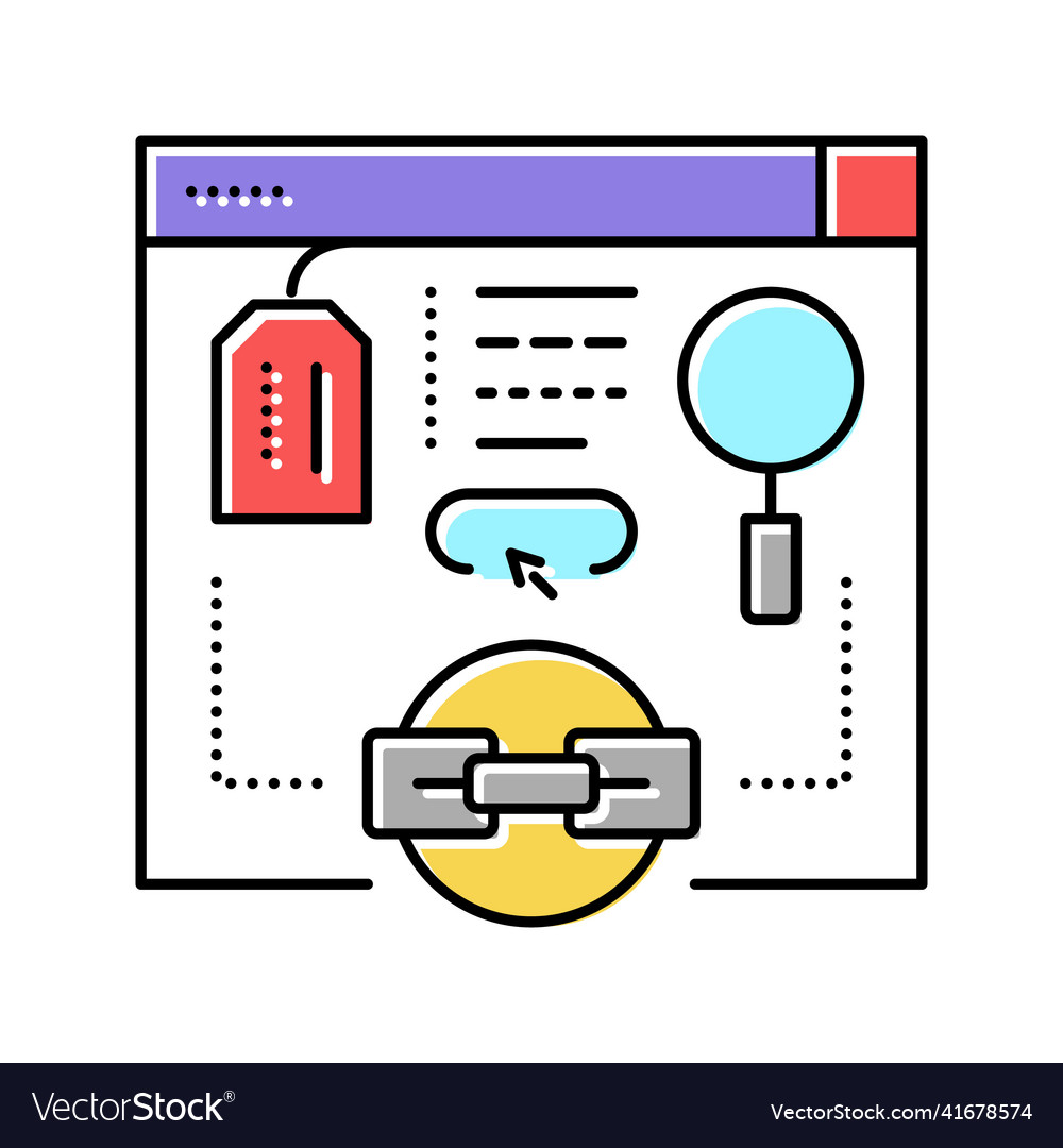 Links from relevant site color icon Vector Image Links from relevant site color icon