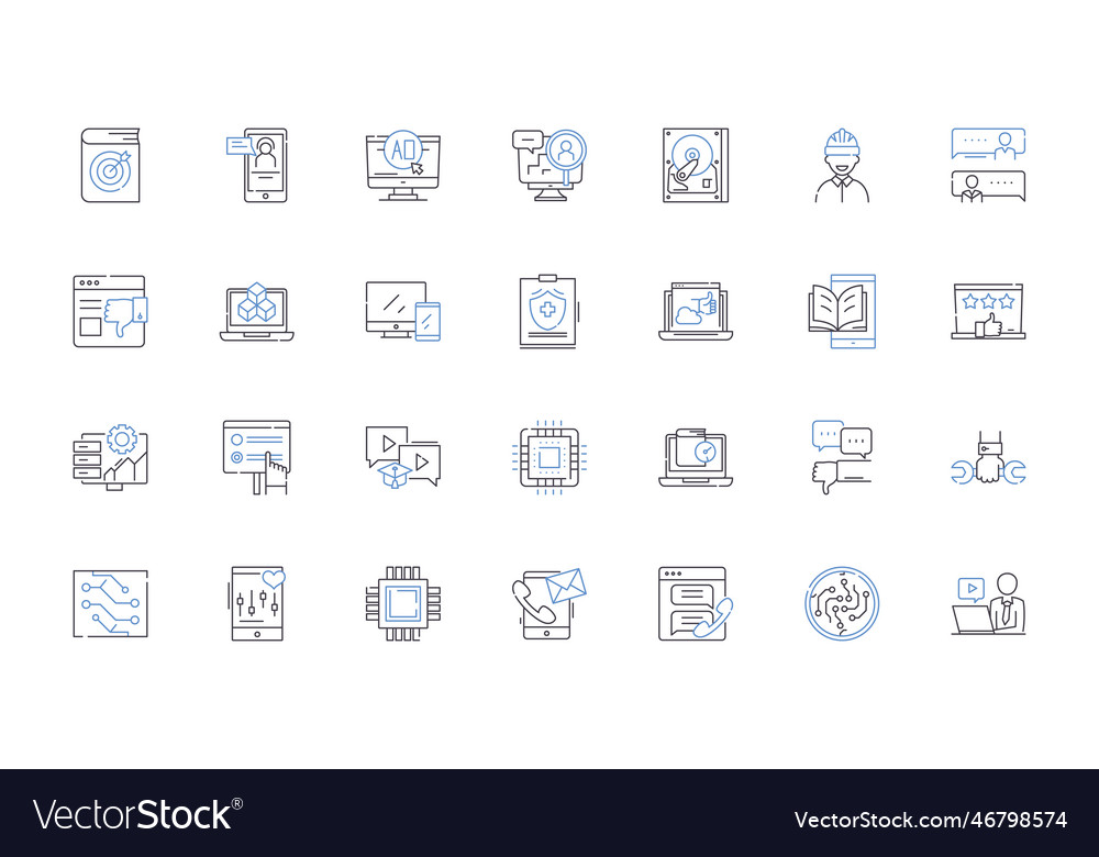Pattern recognition line icons collection