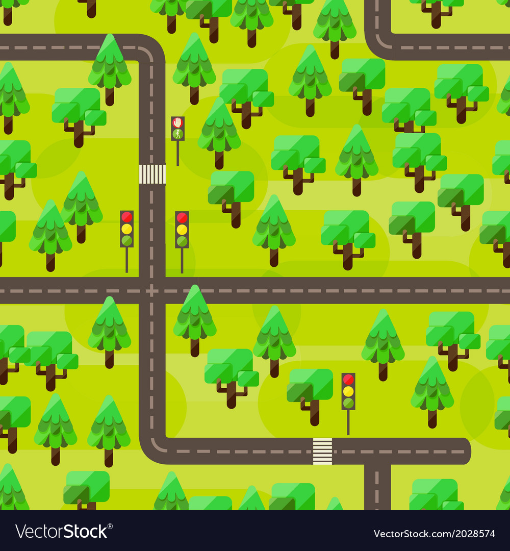 Seamless map in a flat style