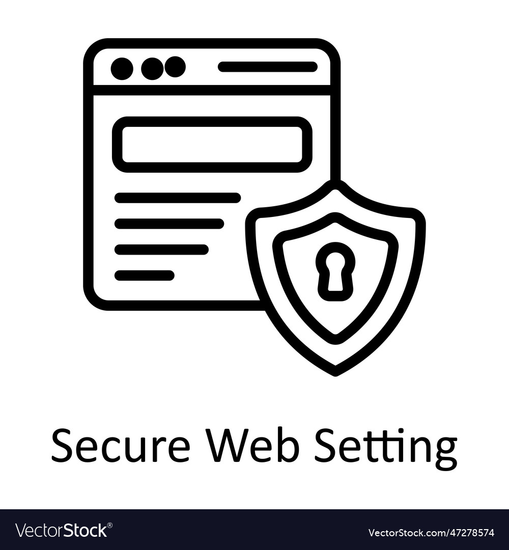 Secure web setting outline icon design il