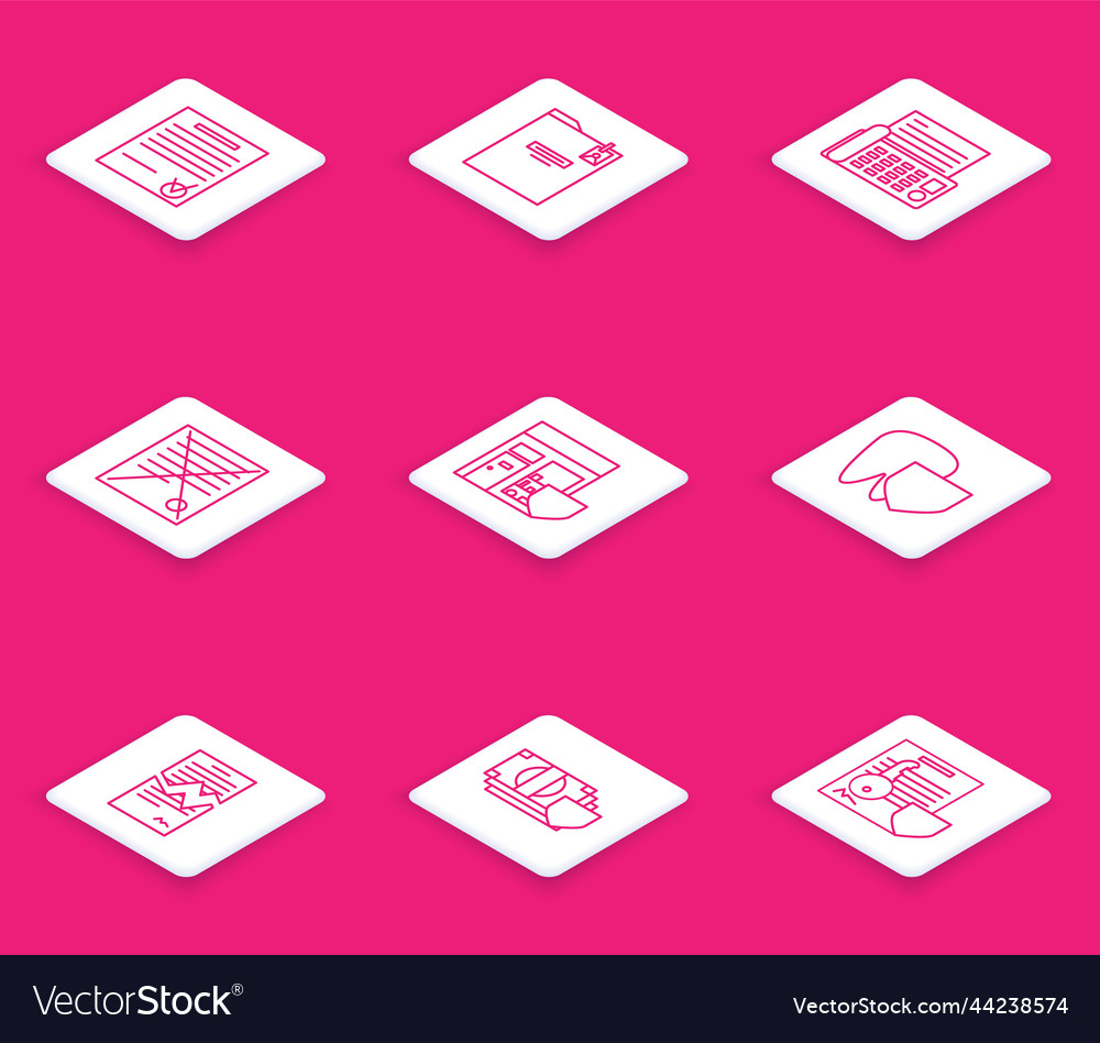 Set line confirmed document and check mark vector image Set line confirmed document and check mark