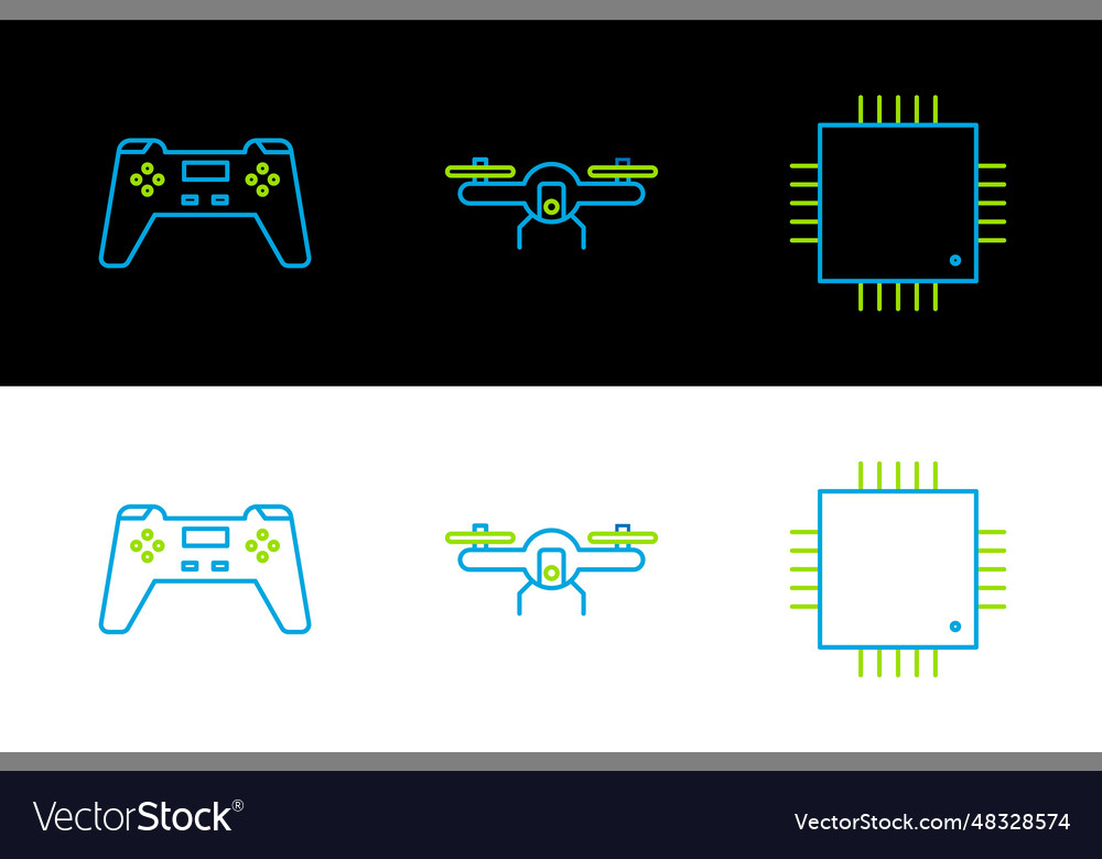 Set line processor with microcircuits cpu gamepad