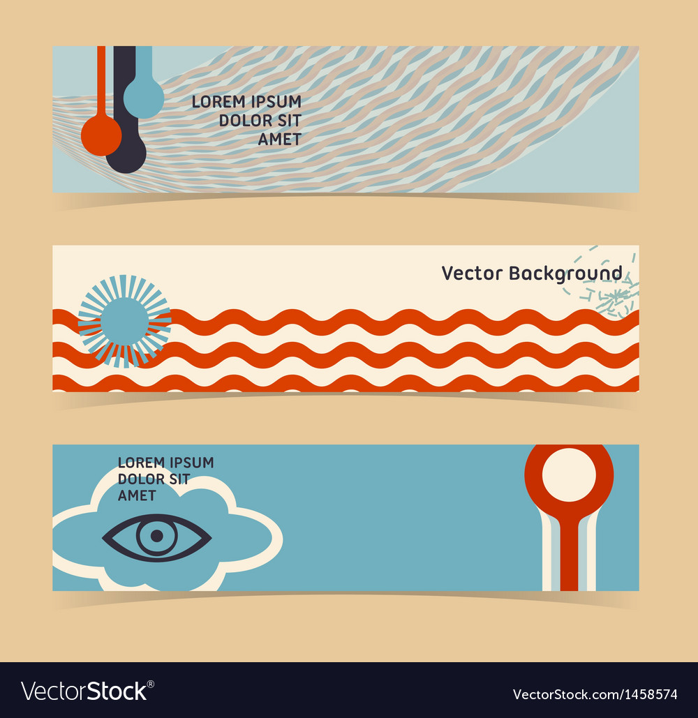 Set of horizontal banners headers editable design