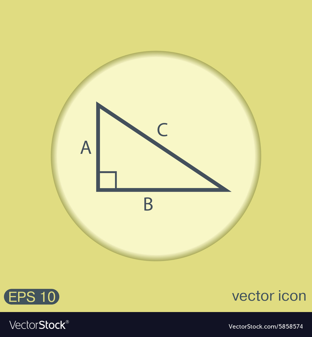 Triangle math symbol icon geometry learning math Vector Image