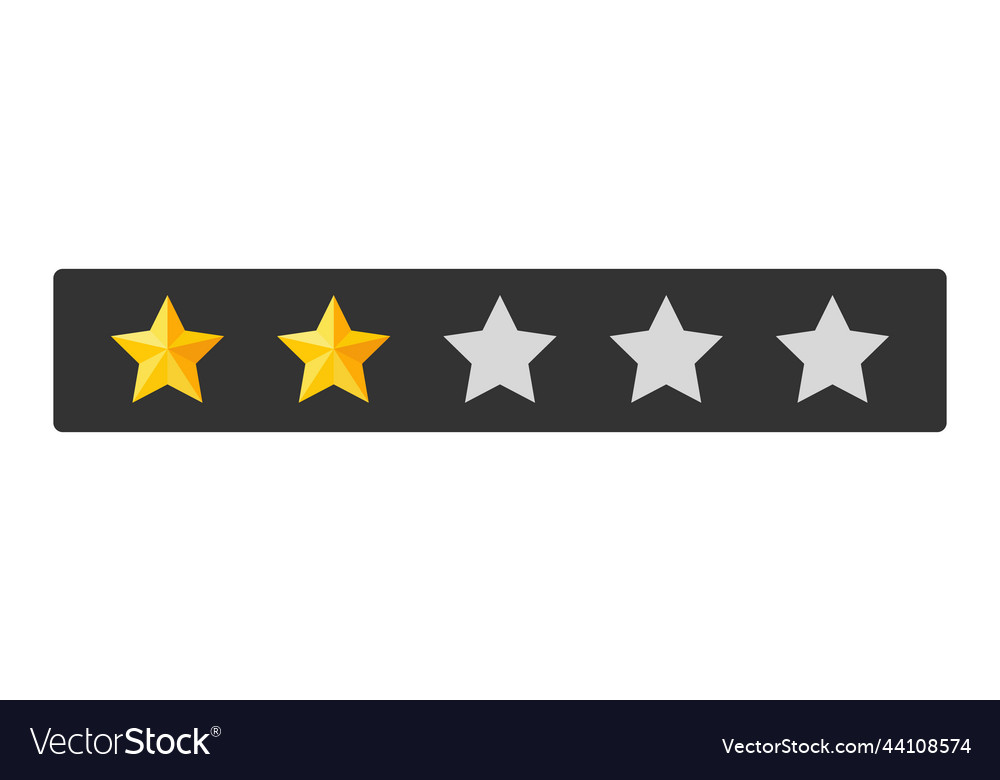 Two stars rating button vector image Two stars rating button