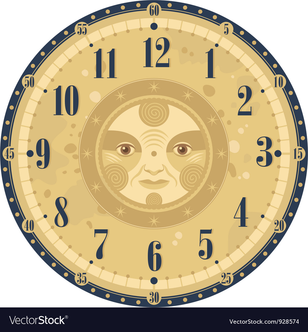 Download Vintage clock face Royalty Free Vector Image - VectorStock