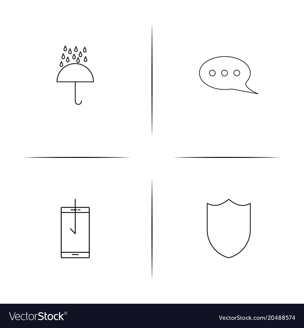 Web and text simple linear icons set outlined