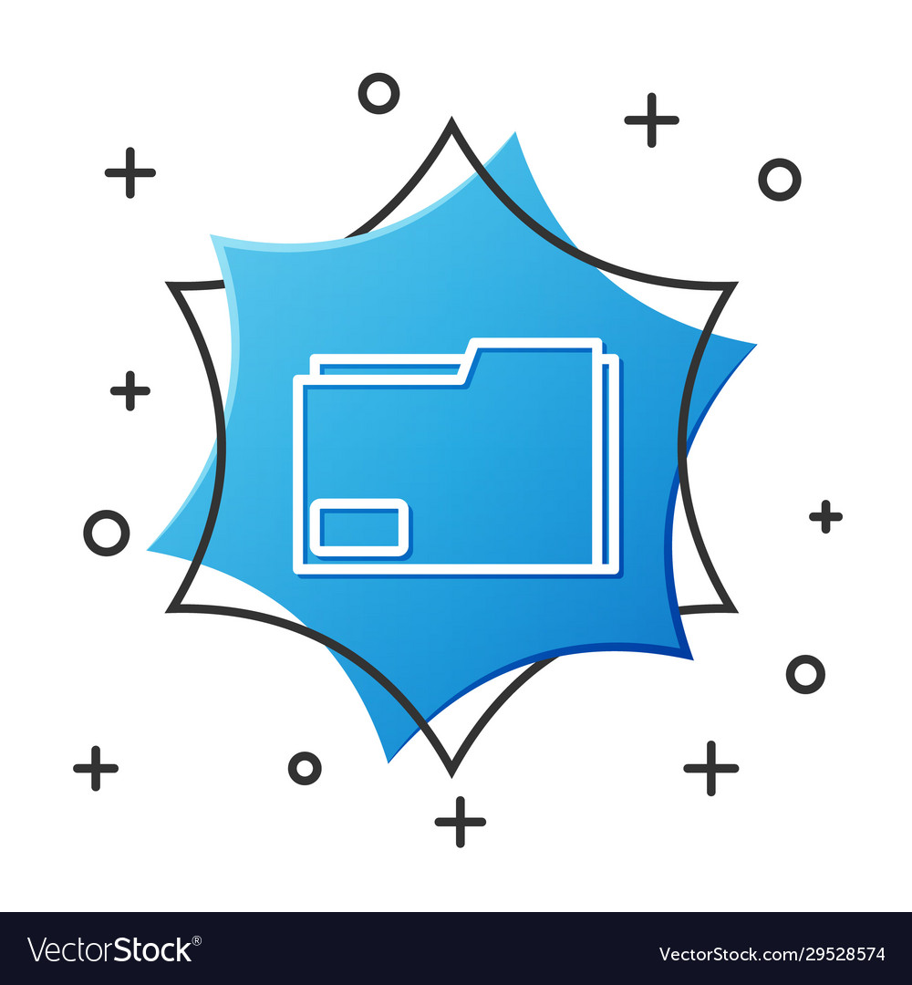 White line document folder icon isolated on