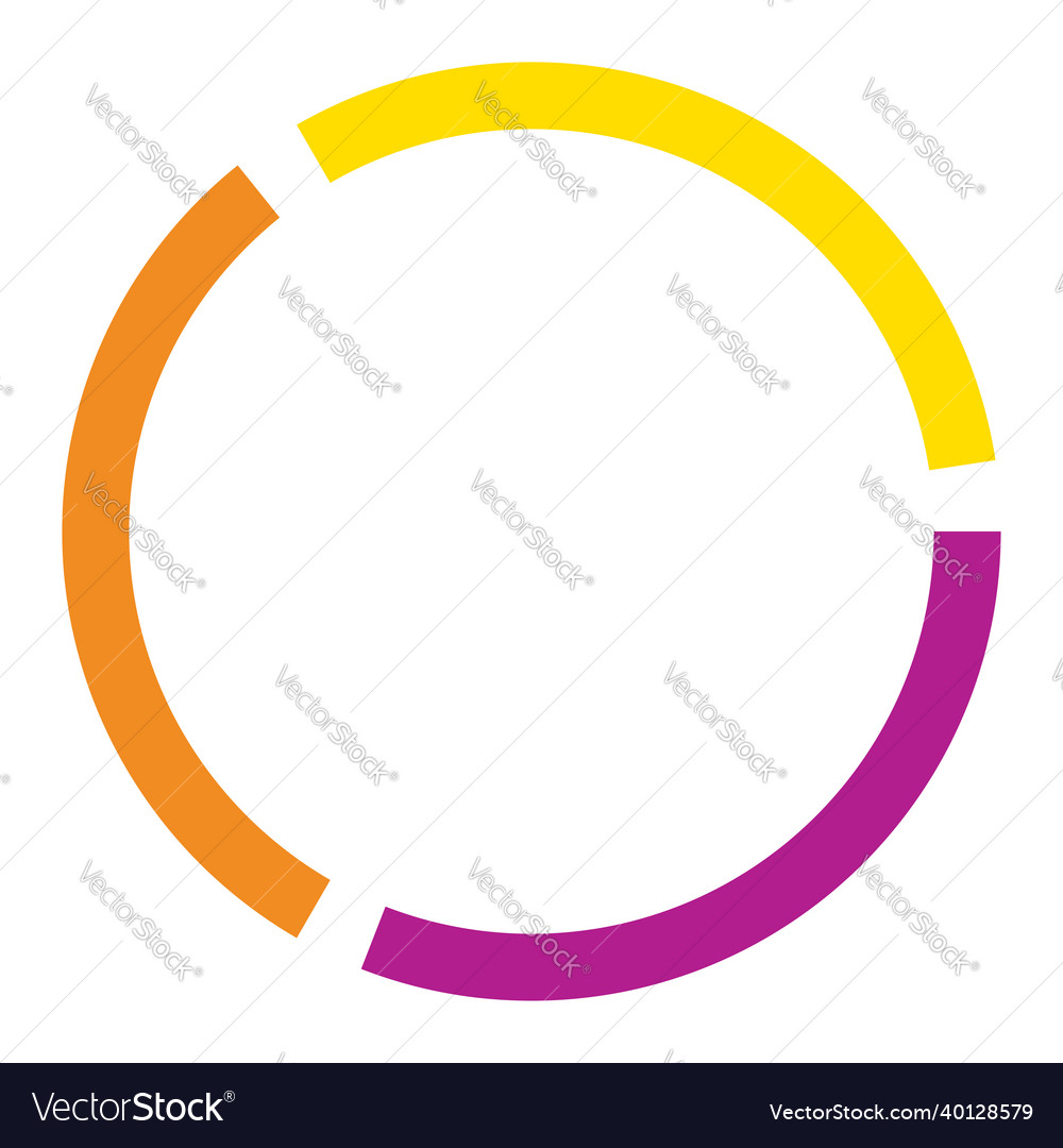 3 Teilschnitt segmentiert Kreis abstrakt gestrichelt vector image 3 Teilschnitt segmentiert Kreis abstrakt gestrichelt