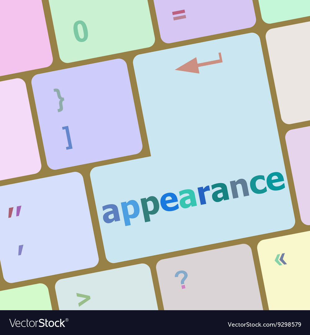Appearance word on computer keyboard key