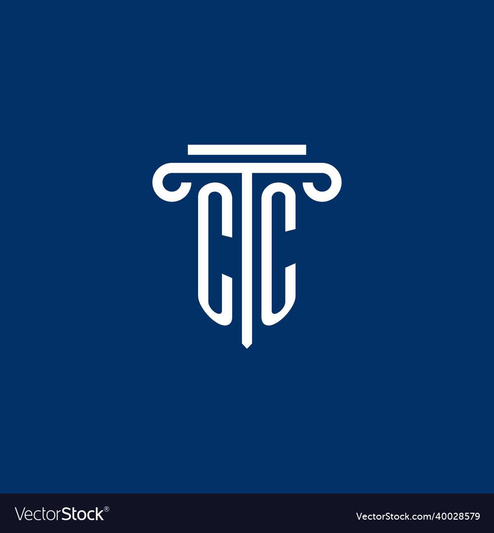 Cc initial logo monogram with simple pillar icon