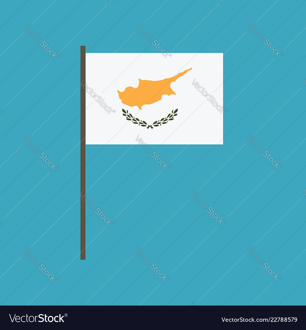 Cyprus flag icon in flat design Royalty Free Vector Image