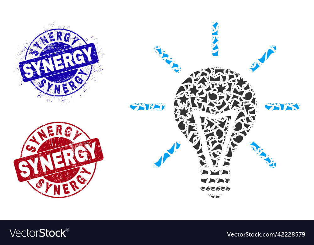Elektrische Lichtmosaik von Shards mit Synergie vector image Elektrische Lichtmosaik von Shards mit Synergie