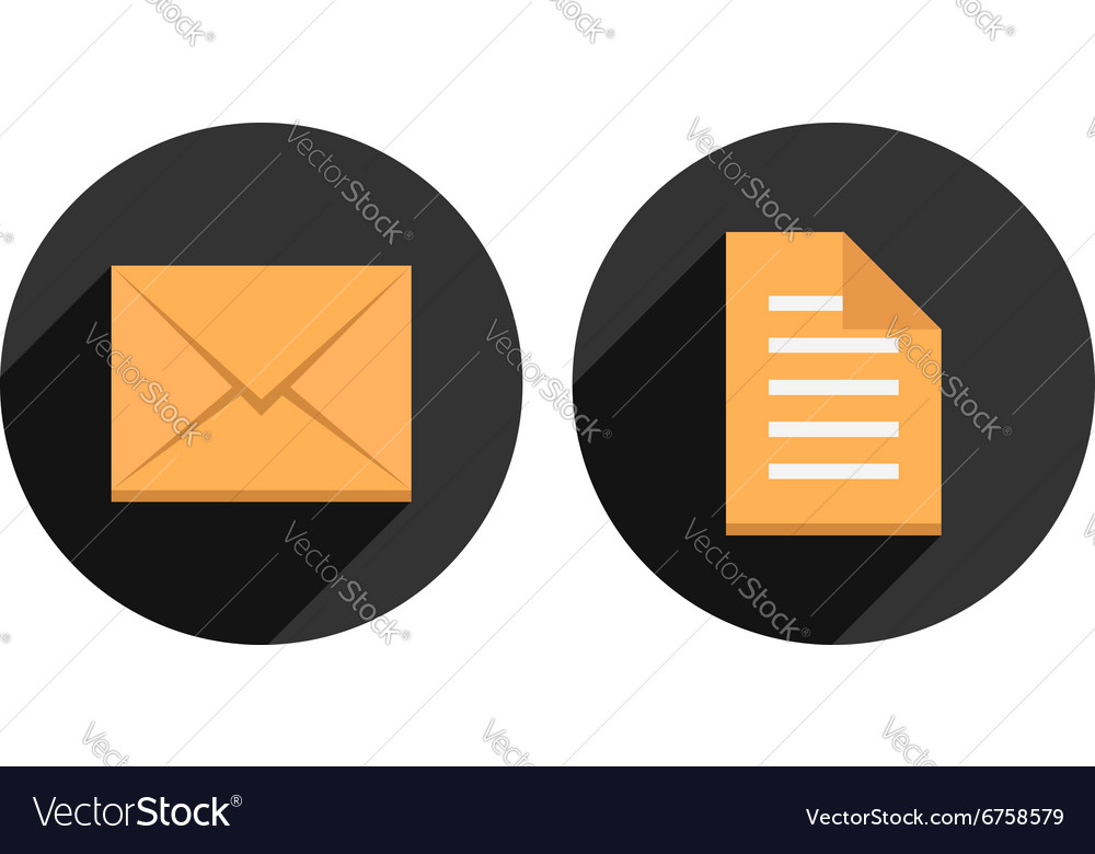 Envelope and check list in circles with long