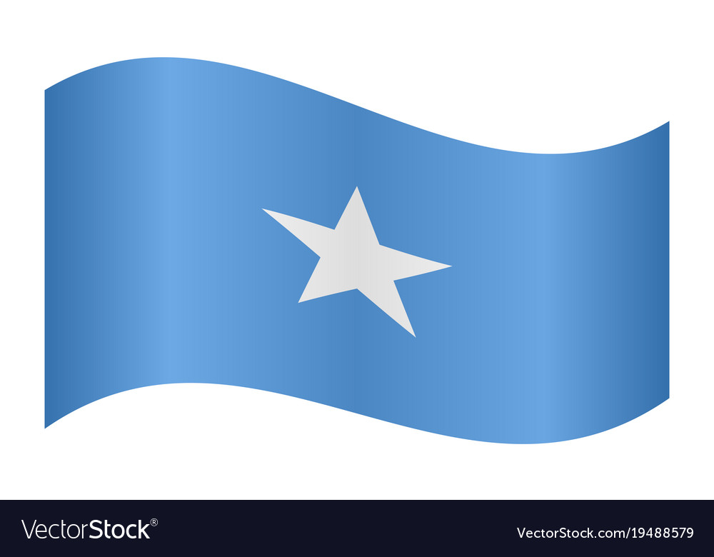 Flag of somalia waving on white background Vector Image