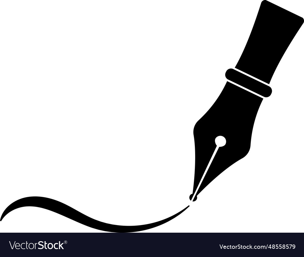 Fountain pen ink calligraphic signature Royalty Free Vector