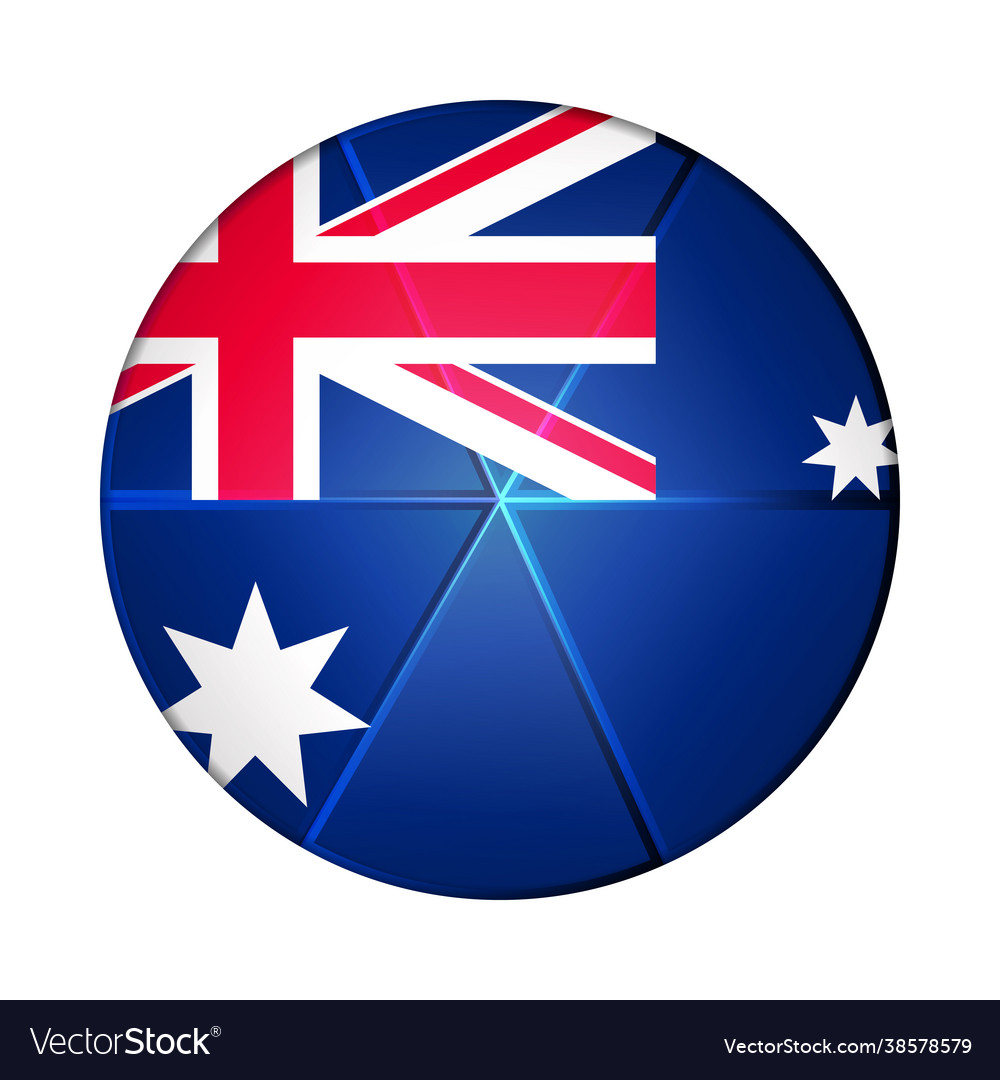 Glass light ball with flag australia round Vector Image