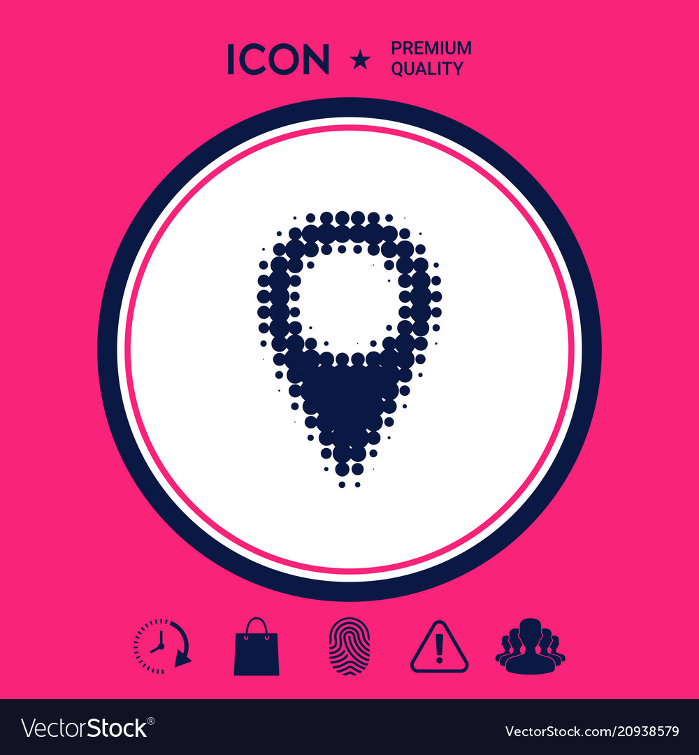 Halftone Map Pointer Icon