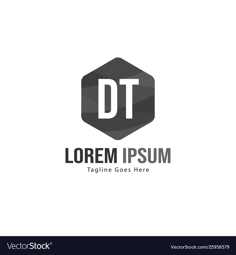 Initial dt logo template with modern frame vector image Initial dt logo template with modern frame
