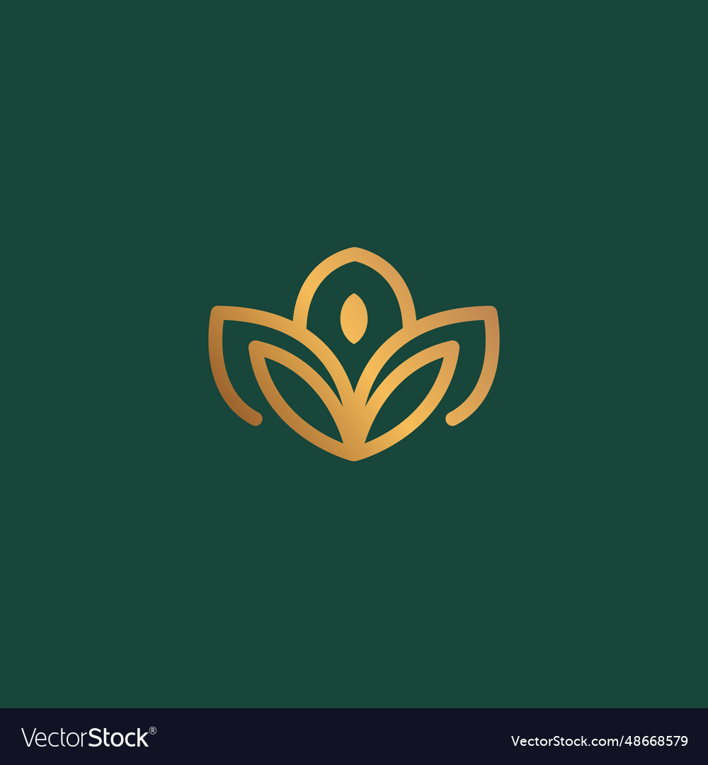 Lotus line logo simple lotus logo yoga logo Vector Image